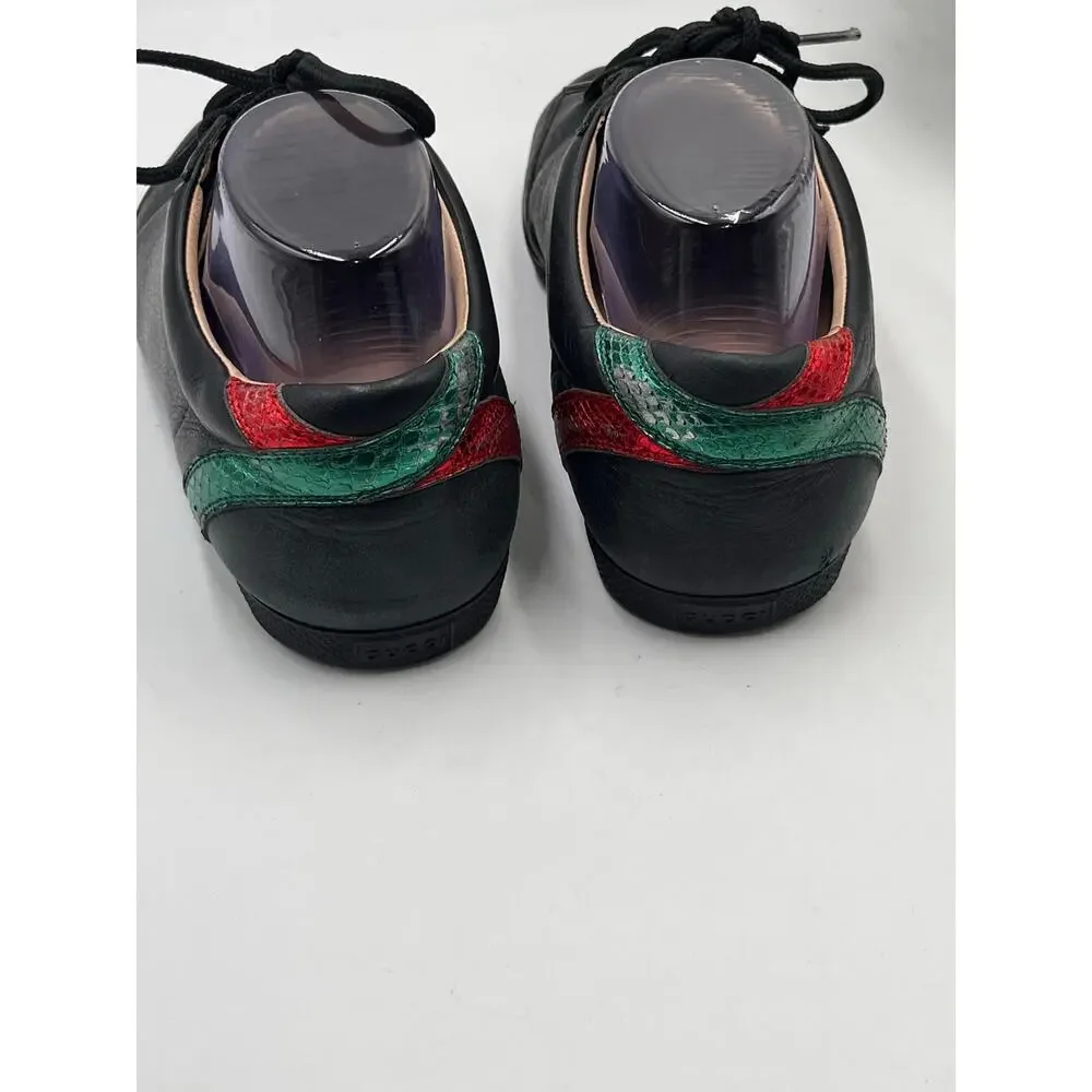 GUCCI Mens Black‎ Bambi Marmont Leather Low Sneaker Trainers Shoes Sz m6.5/8w